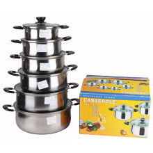 12PCS Set Stainless Steel Soup Pot